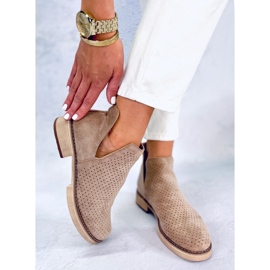 BM Botki ażurowe wiosenne Neve Khaki beżowy 1