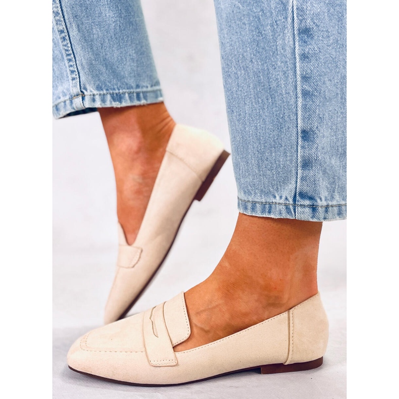 Mokasyny zamszowe klasyczne Class Beige beżowy 1