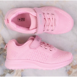 Lekkie buty sportowe dziewczęce różowe NEWS 4