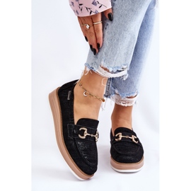 PM1 Damskie Mokasyny Na Platformie Czarne Danny 1