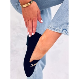 BM Mokasyny damskie z klamerką Rhona Black czarne 2