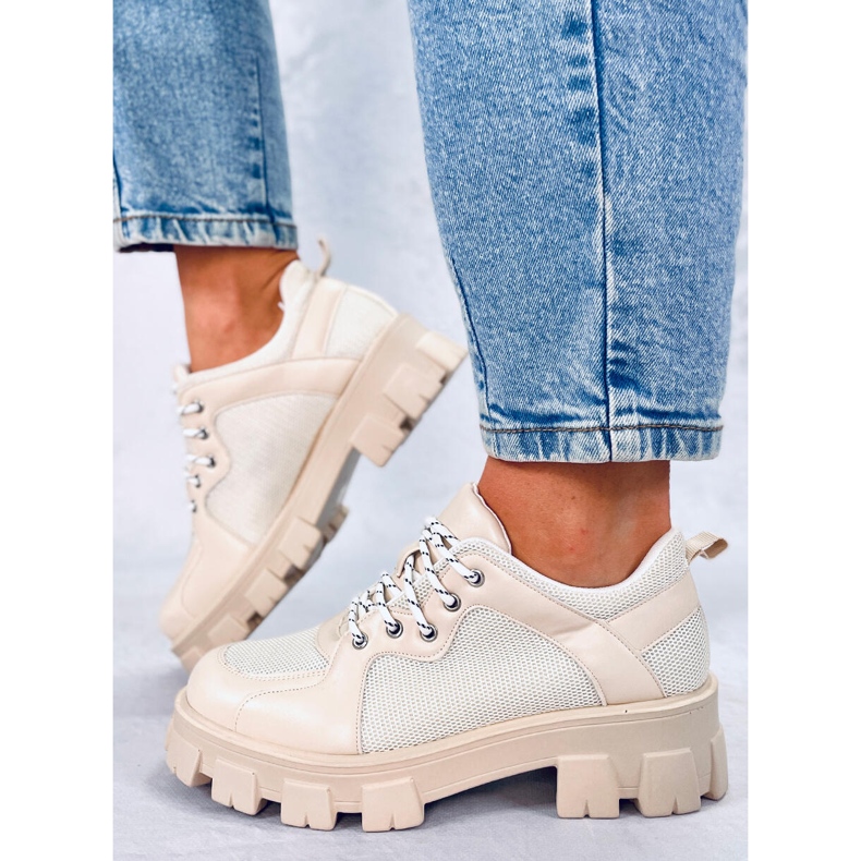 BM Mokasyny na wysokiej podeszwie Asger Beige beżowy 2