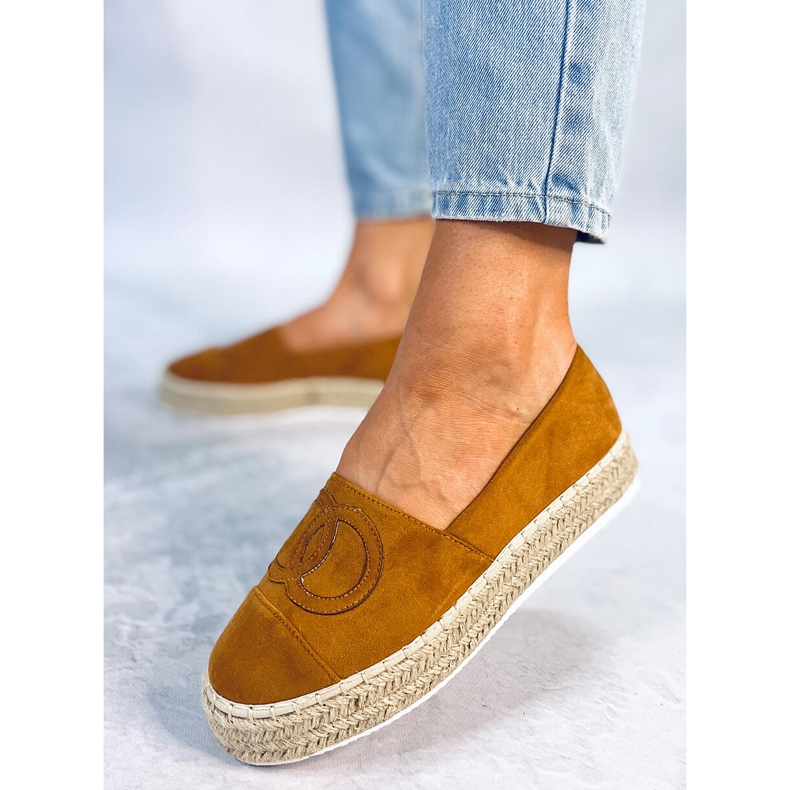 Espadryle chanelkikikiki Wela Camel brązowe 2