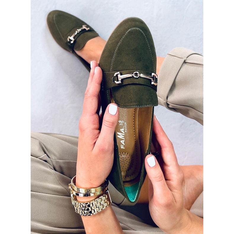 Mokasyny damskie Juss Green zielone 2