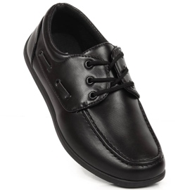 Buty chłopięce wizytowe komunijne sznurowane czarne American Club 51/23 1