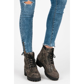 Vinceza Sznurowane Botki Z Protektorem zielone 2