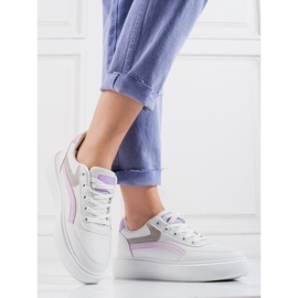 Wygodne damskie buty sportowe Shelovet białe fioletowe różowe szare 3