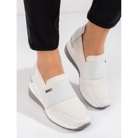 W. Potocki Sneakersy damskie Potocki na koturnie białe 2