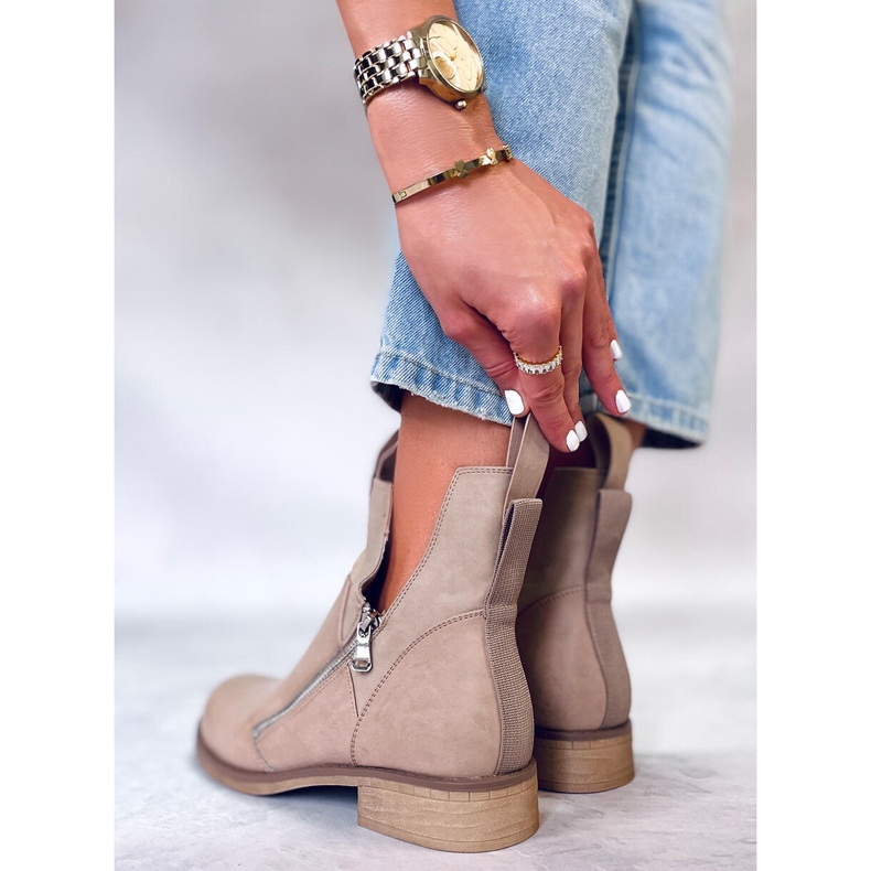 PA1 Botki wiosenne wycięte Franco Beige beżowy 1