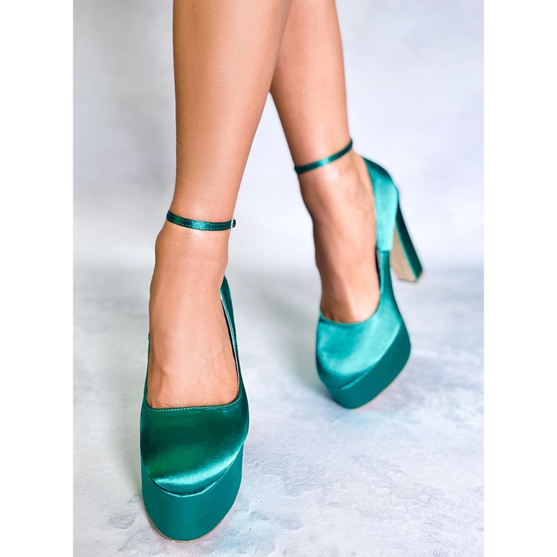 PA1 Czółenka na platformie Loren Green zielone 1