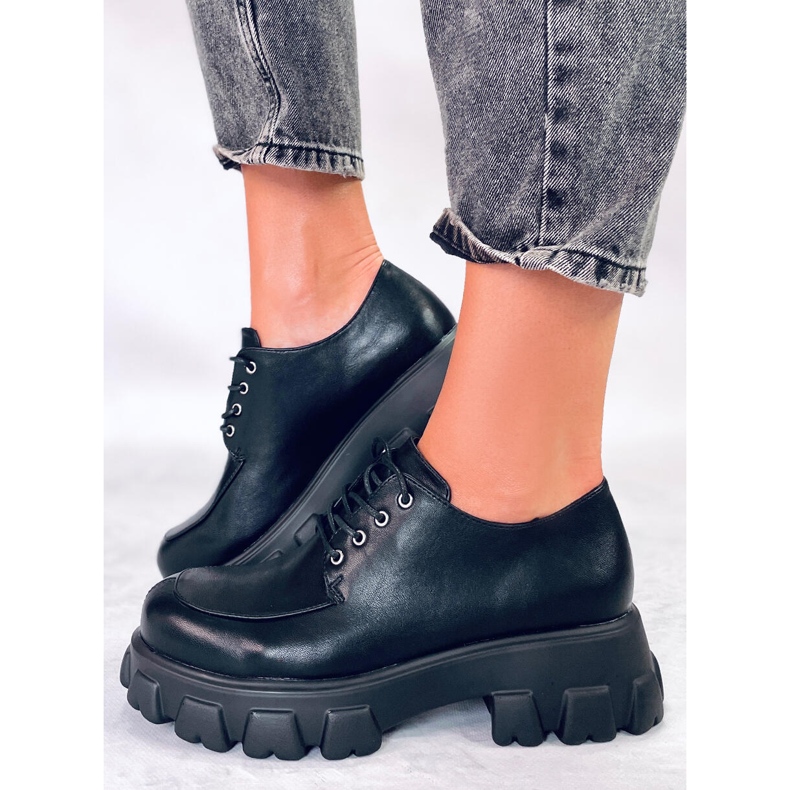 PA1 Mokasyny na platformie Piano Black czarne 1