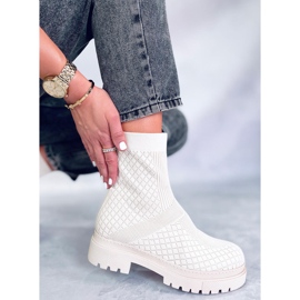 BM Botki skarpetkowe ze wzorem Rueda Beige beżowy 1