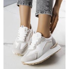 BM Szare sneakersy na platformie Ada beżowy 1