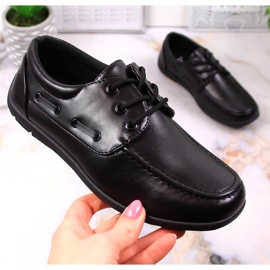 Buty chłopięce wizytowe komunijne sznurowane czarne American Club 51/23 2