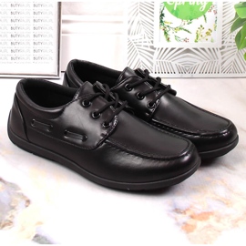 Buty chłopięce wizytowe komunijne sznurowane czarne American Club 51/23 3