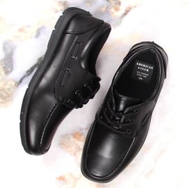 Buty chłopięce wizytowe komunijne sznurowane czarne American Club 51/23 4
