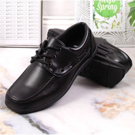 Buty chłopięce wizytowe komunijne sznurowane czarne American Club 51/23 5