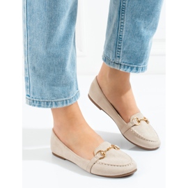 W. Potocki Beżowe mokasyny damskie Potocki beżowy 1