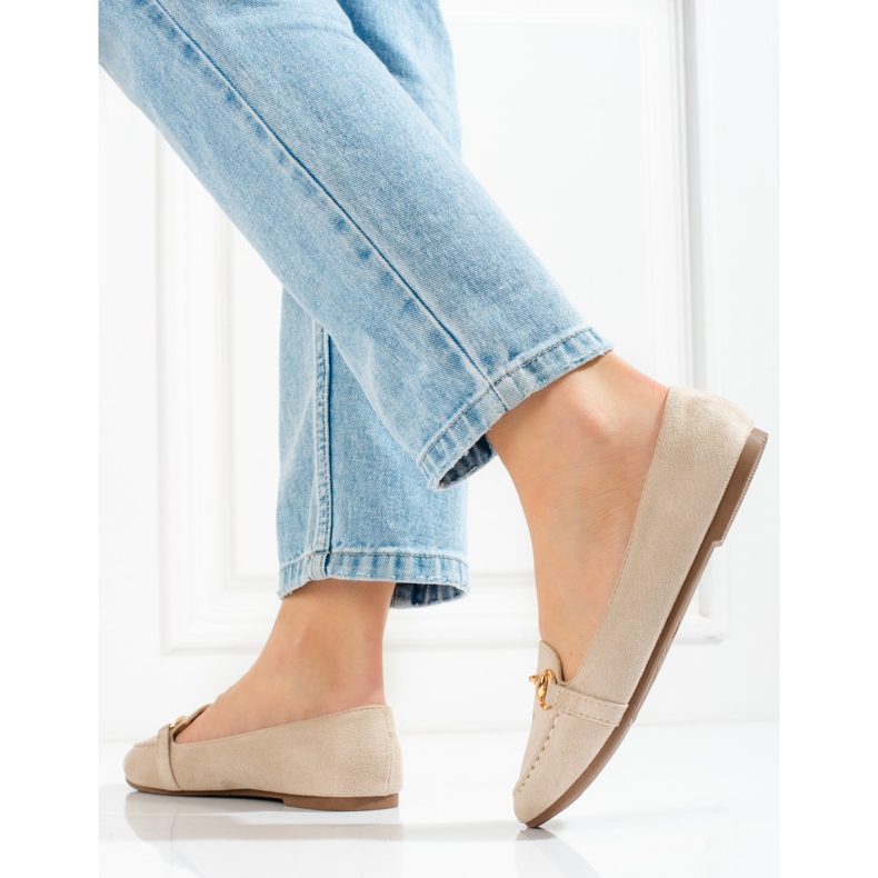 W. Potocki Beżowe mokasyny damskie Potocki beżowy 2