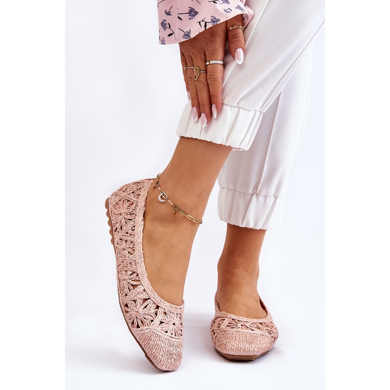 PS1 Ażurowe Modne Baleriny Różowe Thiago 2