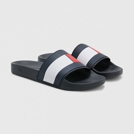 Klapki Tommy Hilfiger Rubber ht Flag Pool  FM0FM04263BDS niebieskie 1