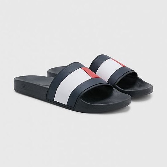 Klapki Tommy Hilfiger Rubber ht Flag Pool  FM0FM04263BDS niebieskie 1