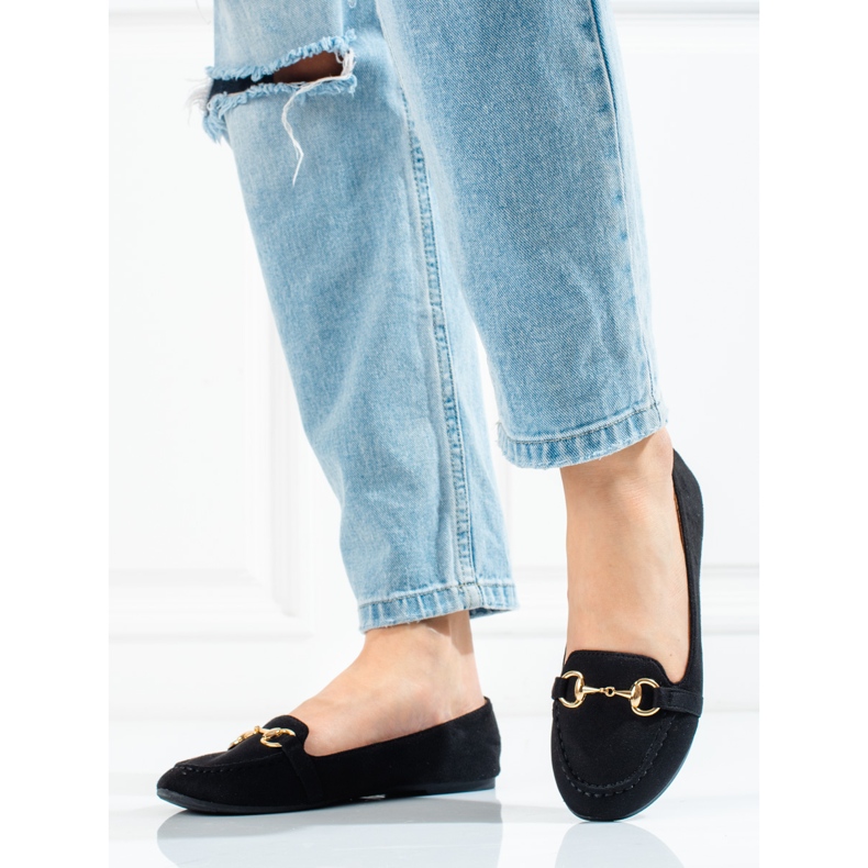 W. Potocki Czarne mokasyny damskie Potocki 1