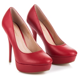Ideal Shoes Klasyczne czółenka czerwone 3