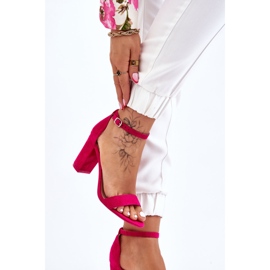 PS1 Klasyczne Zamszowe Sandały Na Słupku Fuksja Amina różowe 5