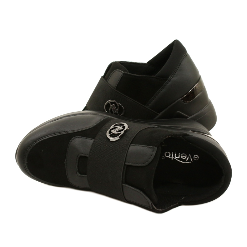 Buty Wsuwane Sneakersy Na Koturnie Evento 23SP35-5320 Czarne 5