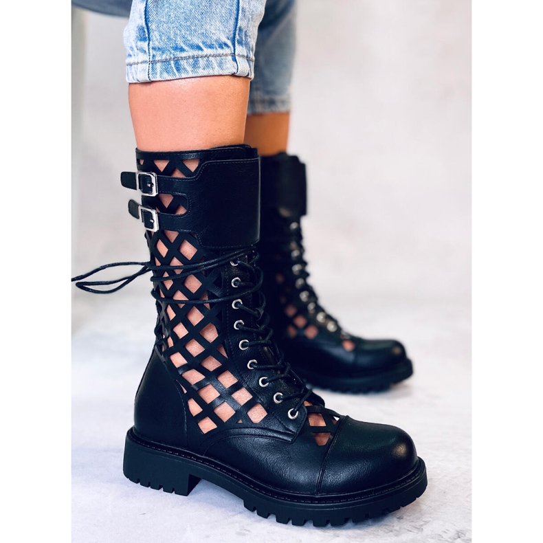 BM Botki ażurowe Brady Black czarne 2