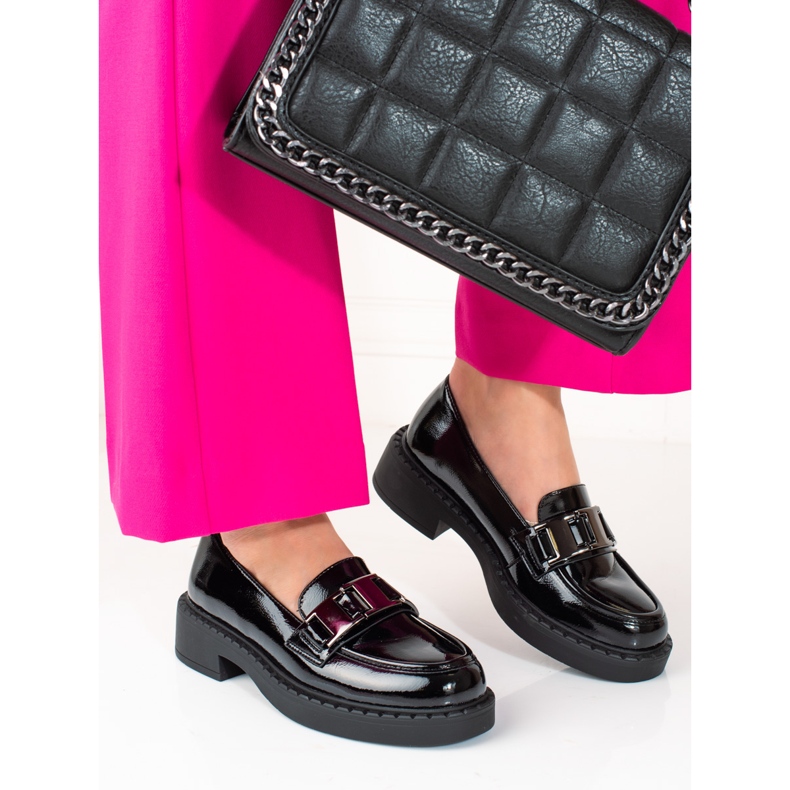 W. Potocki Loafersy damskie Potocki czarne 2