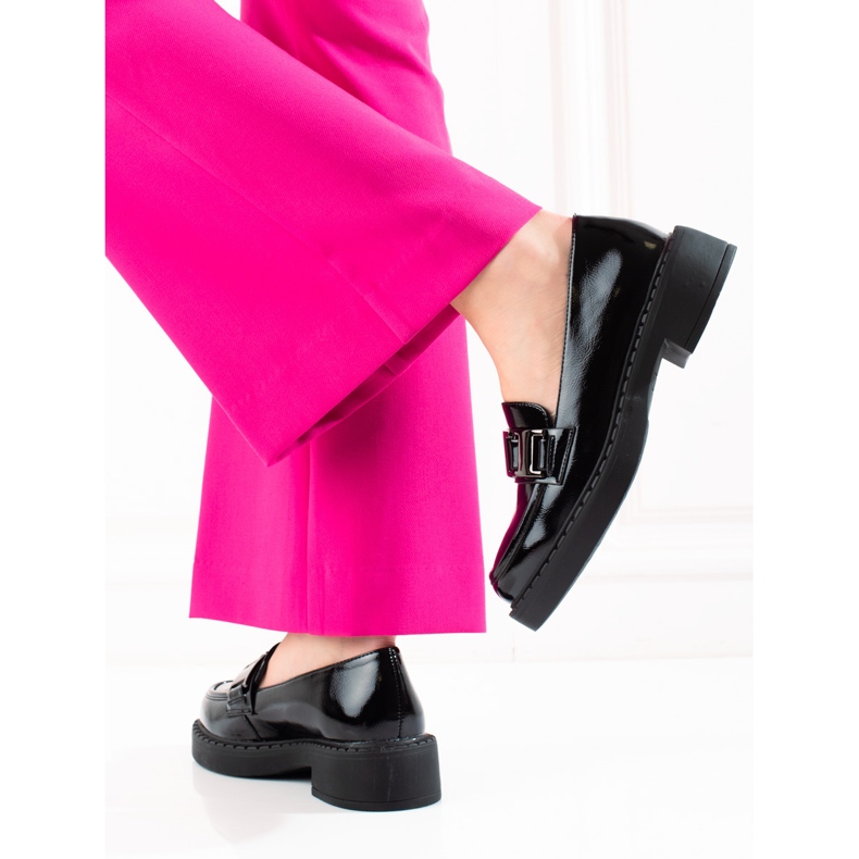 W. Potocki Loafersy damskie Potocki czarne 1