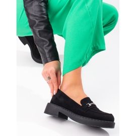 W. Potocki Loafersy damskie Potocki na platformie czarne 2