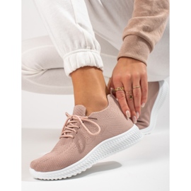Tekstylne buty sportowe Shelovet pudrowe różowe 1