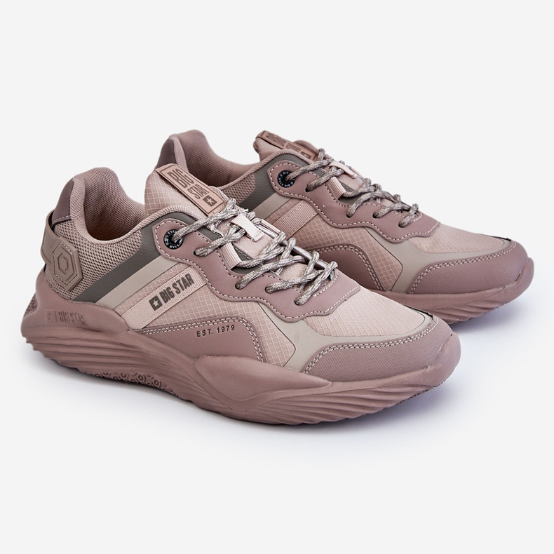 Męskie Lekkie Sneakersy Memory Foam System Big Star LL174151 Beżowe beżowy 1