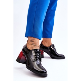 S.Barski Modne Półbuty Na Obcasie Czarne Darren 2