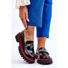 S.Barski Lakierowane Mokasyny Na Platformie Czarne Ronin 1