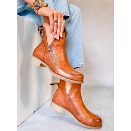 BM Botki wiosenne wycięte Franco Camel brązowe 2