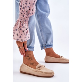 FC3 Klasyczne Zamszowe Mokasyny Z Ozdobą Beżowe Arla beżowy 2