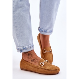 Klasyczne Zamszowe Mokasyny Z Ozdobą Camel Arla brązowe 1