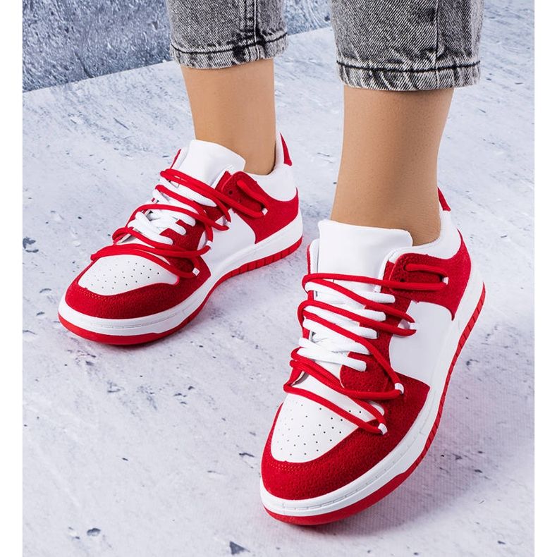 PA1 Czerwone sneakersy z łączonych materiałów Hila białe 1