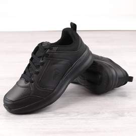 Buty sportowe męskie ze skóry ekologicznej czarne American Club 140/23 4