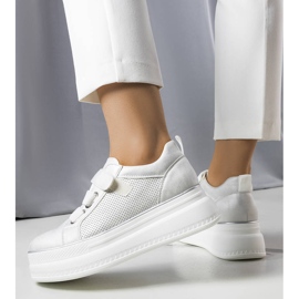 PA1 Srebrne sneakersy na platformie Armina srebrny 1