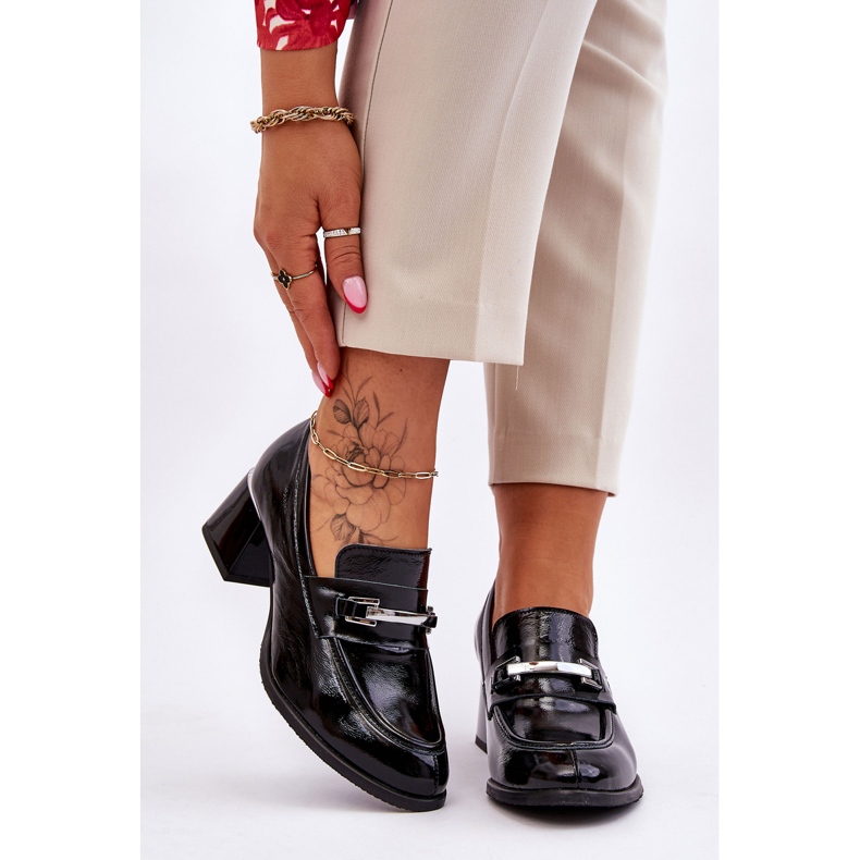 Lemar Wygodne Lakierowane Czółenka Czarne Damira 1