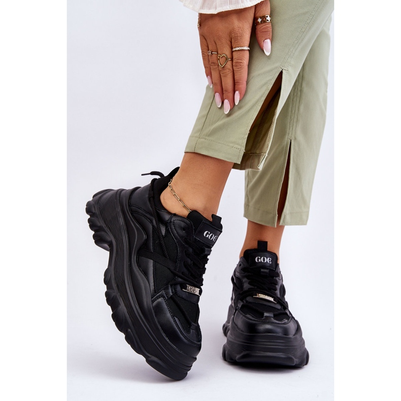 Buty Sportowe Na Masywnej Platformie GOE LL2N4030 Czarne 2