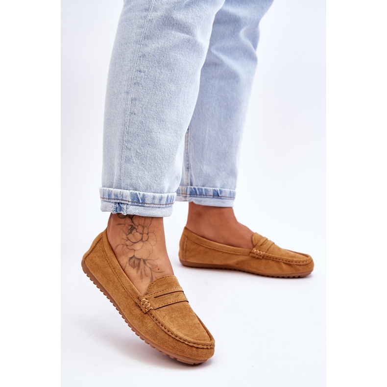 FC3 Damskie Klasyczne Zamszowe Mokasyny Camel Ivana brązowe 2