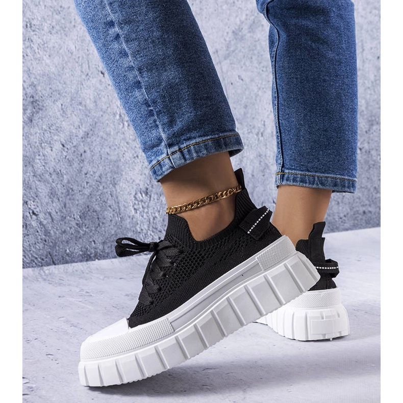 Czarne trampki na platformie Dubeau 1