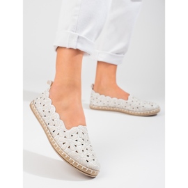 W. Potocki Ażurowe baleriny damskie Potocki białe 1