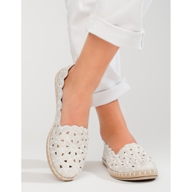 W. Potocki Ażurowe baleriny damskie Potocki białe 2